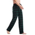 thumbnail image 4 of LIIPEE Mens Sleep Pants Casual Plaid Print Drawstring Waist Loose Fit Pajama Pants With Pockets Male Comfortable Everyday Sleepwear,L, 4 of 8