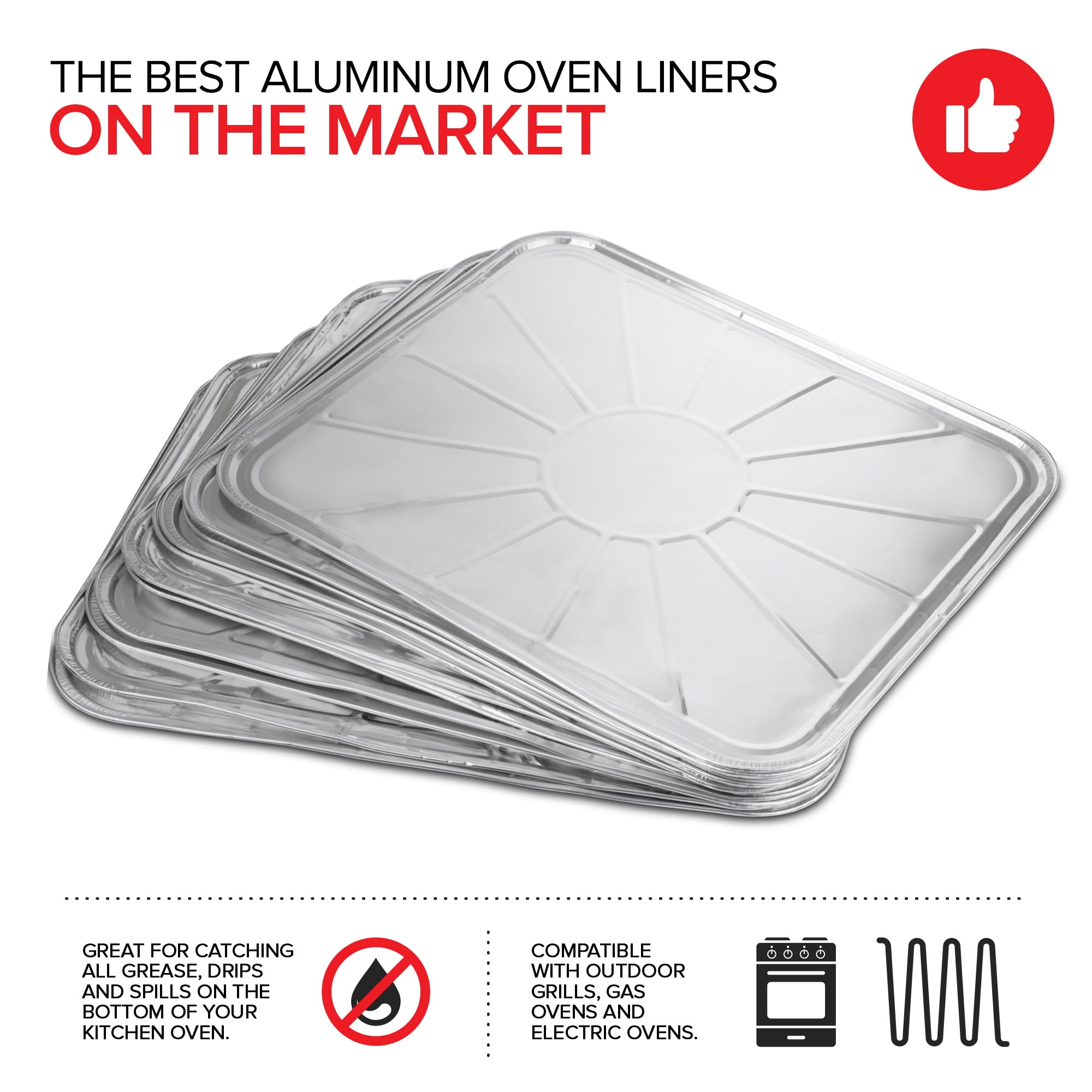 Disposable Foil Oven Liners (20 Pack) Aluminum Foil Oven Liners for Bottom of Electric Oven & Gas Oven, Reusable Oven Drip Pan Tray for Cooking & Baking, Disposable Baking Mats - Stock Your Home