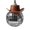 Brown, variant on EGYMEN Cowboy Hat Disco Ball Keychain, Mini Disco Ball Ornament, Glass Mirror Ball Cowboy Hat Decoration, Disco Ball Key Ring, Sparkling Dance Party Accessory