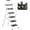 White, variant on JOZ 5-Step Ladder, 800lbs Portable Folding Ladders for Home, with Handrails and Tool Tray and Anti-Slip Pedal, Black