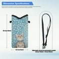 thumbnail image 7 of SEANATIVE Waterproof Crossbody Bag Phone Bag Women Men Cell Phone Purse Shoulder Bag Mini Wallet Shoulder Bag Small Satchel with Removable Adjustable Strap, Cat with Bell Collar Floral Blue, 7 of 7