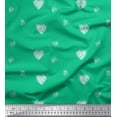 thumbnail image 1 of Soimoi Green Japan Crepe Satin Fabric Heart & Dots Print Sewing Fabric Yard 42 Inch Wide, 1 of 3