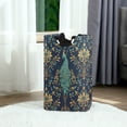 thumbnail image 6 of Yayeee Freestanding Laundry Hamper with Handle Collapsible Large Storage Basket for Clothes, Navy Blue Peacock Pattern, 6 of 7