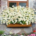 thumbnail image 5 of 24 Bundles Artificial Flowers Outdoor UV Resistant Fake Flowers Plants No Fade Silk Plastic Flowers for Outside Front Porch Planters Garden Window Box Indoor Home Decor, White, 5 of 8