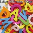 thumbnail image 4 of Naierhg 100Pcs Colorful Letters Numbers Wooden Flatback Embellishments Crafts Tool, 4 of 8