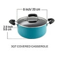 thumbnail image 2 of Cook N Home Nonstick Casserole Stew Pot with Glass Lid 3 QT, Non-Stick Cookware Multi-Purpose Dutch Oven Cooking Pot, Induction Compatible, Turquoise, 2 of 6