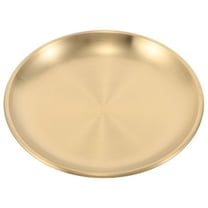 OULII Premium 304 Stainless Steel Round Bbq Platter Gold Serving Plate for Fruit and Snacks