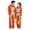 Orange, variant on Adult Halloween Relaxed‑Fit One‑Piece Jumpsuit, Hooded Full‑Body Skeleton Pattern Long Sleeve Couple Loungewear