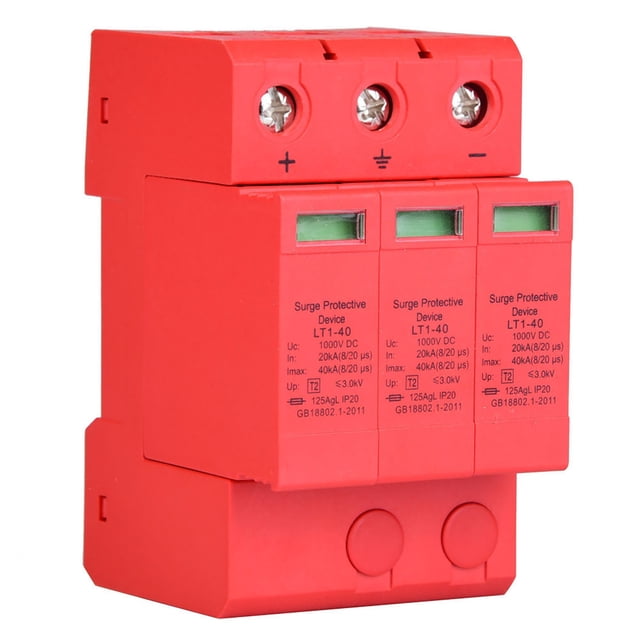3P 3.0KV DC Protecteur de Surtension, Dispositif de Protection contre les Surtensions, Protecteur de Surtension DC, Contrôle de Température Remplaçable pour Surtension pour Protection