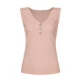 thumbnail image 4 of Blouses pour Femmes Débardeur Col en V Sans Manches Boutonné Décontracté, 4 of 6