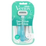 Venus Extra Smooth Sensitive Womens 5 Blade Disposable Razor, 2 count, Blue