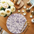thumbnail image 2 of Purple Spring Floral Round 13 Inch Placemats Set of 8, Summer Botanical Farmhouse HeatResistant Non Slip Place Mats for Dining Table, Wipeable Braided Kitchen Table Mats for Housewarming, 2 of 9