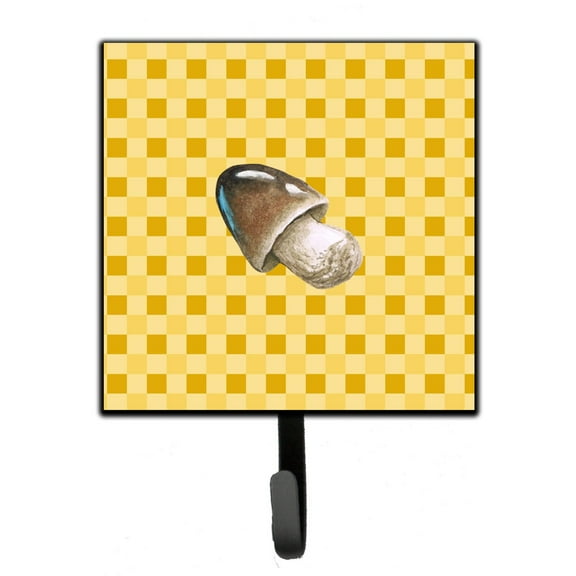 Carolines Treasures BB7214SH4 Straw Mushroom on Basketweave Leash or Key Holder Single Hook multicolor