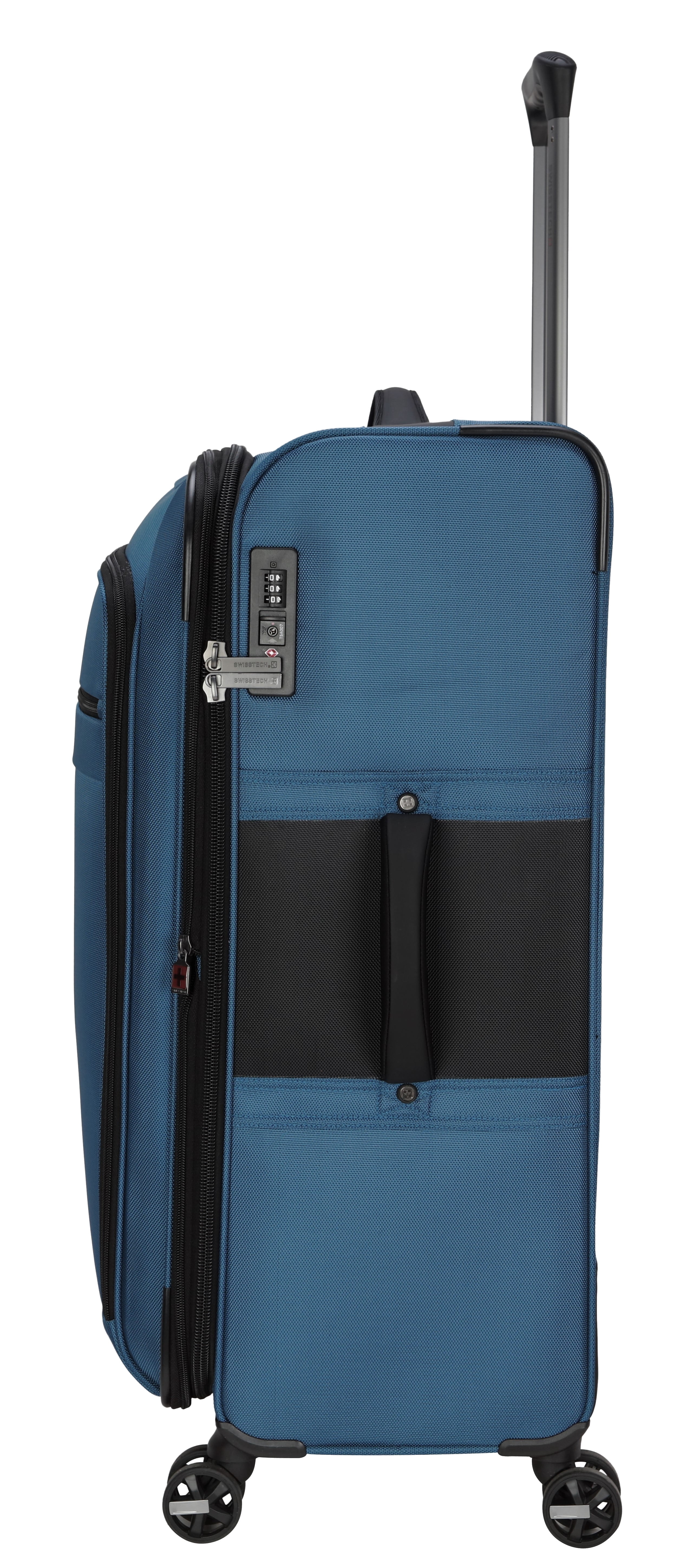 Swiss Tech 28in Softside Checked Luggage with 8-Wheel Spinner, Blue