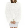 thumbnail image 2 of JGGSPWM Women's Cozy Shaggy Faux Furry Winter Outwear: Warm Long Sleeve Coat Jacket White XL, 2 of 7