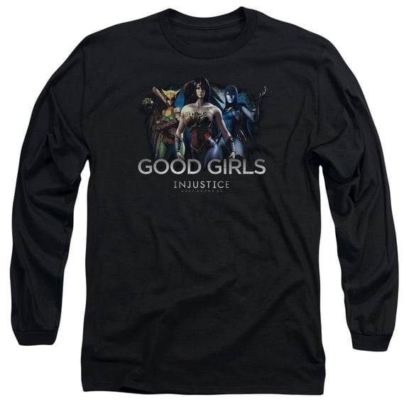 Injustice Gods Among Us Good Girls Long Sleeve Adult 18/1 T-Shirt Black
