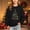 Black, variant on Girls Christmas Sweatshirts Long Sleeve Pullover Crew Neck Fleece Warm Kids Festival Tops White 15-16 Years