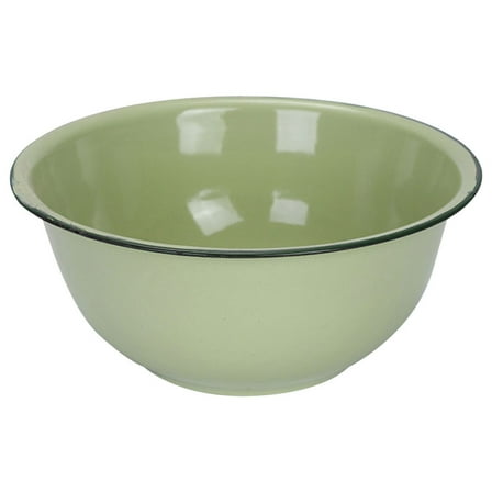LEORX Green Enamel Bowl for Storing and Serving Fruits Snacks and Desserts Vintage Kitchenware 10.5 Inch