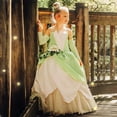 thumbnail image 5 of Disney-vestido de princesa Tiana para niñas, ropa de fiesta de cumpleaños, Carnaval, disfraz de campana Tinker, 5 of 5