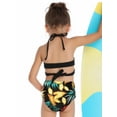thumbnail image 3 of Arvbitana Family Matching 2Pcs Tankini Set Solid Color V-Neck Cross Camisoles + Leaves Printed Panties Casual Bathing Suit Swimwear Beachwear for Daughter Mom, 3 of 10