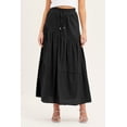 thumbnail image 5 of Wenseny Women Midi Skirt Stylish Flare Long Skirt Elastic Waist Casual Skirt Black L, 5 of 6
