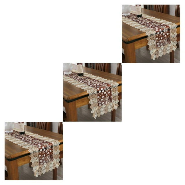 Youkk Table de Mariage Vintage Confortable avec Pompons pour Montage Vin Rouge 40 * 120cm 3Set