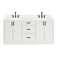 thumbnail image 2 of Ariel Kelly 72 Inch Double Oval Sink Bathroom Vanity With Carrara White Quartz Countertop 1.5 Inch Edge In White, 2 of 12