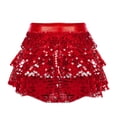 thumbnail image 2 of YONGHS Jupe Tutu à Paillettes pour Filles, Jupe de Danse à Volants, Robe de Ballet Rouge 16, 2 of 5