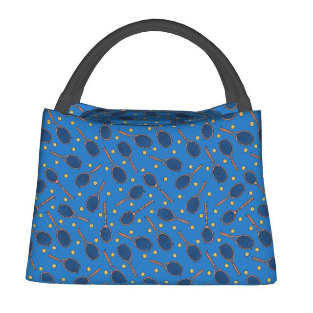 Easygdp Tennis Rackets 1 Bolsa de Almuerzo Insulada Reutilizable, Bolsa de Mano y Bandolera para Oficina, Trabajo, Viajes