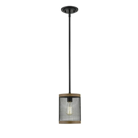 

Millennium Lighting Mini-Pendant light Matte Black/Wood Grain