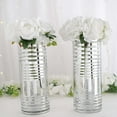 thumbnail image 4 of Efavormart 2 Pack 12" Silver Striped Cylinder Vases Glass Vases Flower Centerpieces, 4 of 5