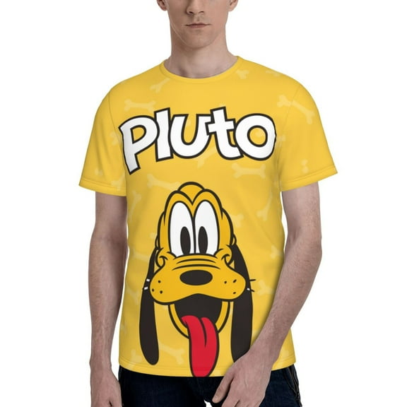 Pluto Men's T Shirts Cartoon Graphic Short Sleeve Tees Novelty Casual Unisex Adults Tee Shirt Tops