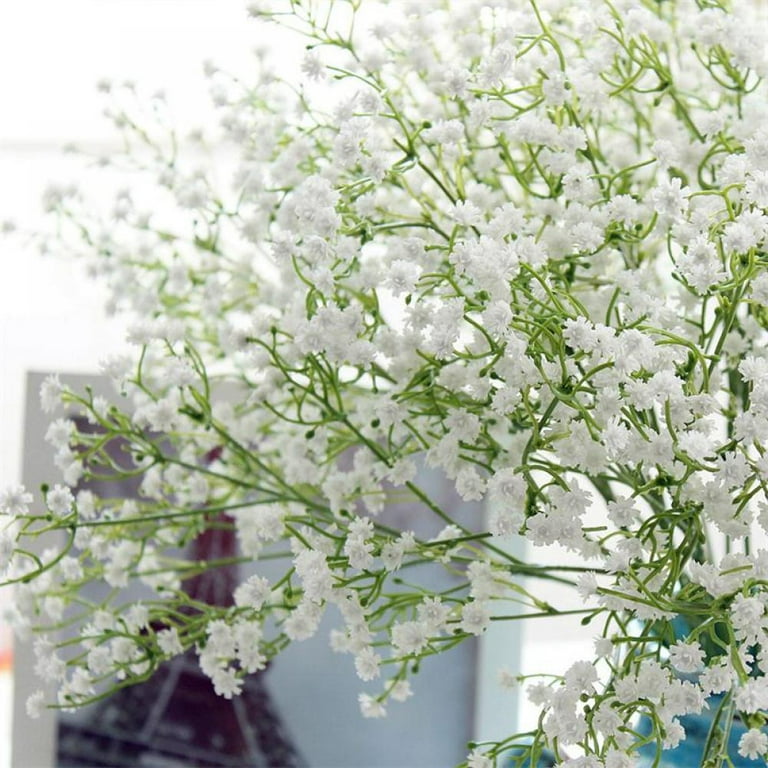 LUYAR 12 PCS Baby Breath, Blue Gypsophila Artificial Flower - Real Touch  Fake Flower PU Plants for Wedding Bouquets & DIY Home Decor