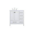 thumbnail image 3 of Elegant Decor Irene 32" Solid Wood and Stone Single Bathroom Vanity in White, 3 of 8