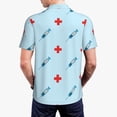thumbnail image 3 of Balery Syringe And Red Cross Printed Men’s Short Sleeve Polo Shirt, Midweight Men's Shirt,Golf Polo shirts -, 3 of 8