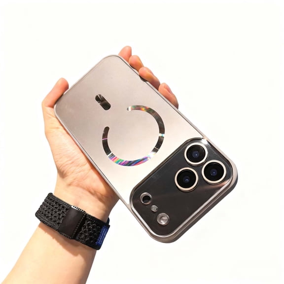 Designed for iPhone 15 Pro Max Phone Case,Compatible with Mag-Safe,Built-in Camera Lens Protector,Luxury Glossy Ultra Slim Shockproof Anti-fall,Soft TPU PC Protection Durable Phone Case,Silver