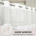 thumbnail image 2 of Barossa Design No Hook Slub Textured White Shower Curtain with Snap-in PEVA Liner, Mesh Window - 71 x 74, 2 of 6
