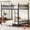 Black, variant on PureDashio Full Over Full Convertible Metal Bunk Bed, Splits into 2 Separate Beds with Ladder & Guardrails, No Box Spring Needed, White
