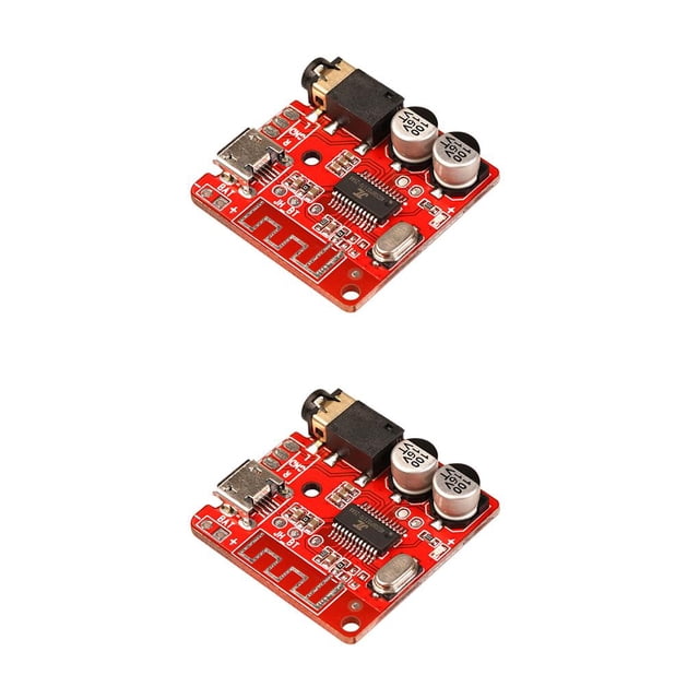 Seitruly Módulo receptor Bluetooth 5,0, módulo receptor de Audio inalámbrico para coche, interfaz USB de 3,5mm, placa de circuito DIY para rojo 2piezas