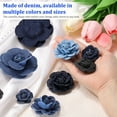 thumbnail image 3 of Paquete de 6 Flores de Tela de Denim en 3 Tamaños, Parche de Flor de Tela de Denim, Aplicaciones de Tela para Decoración de Vestidos, Suministros para Manualidades, Azul Oscuro (45/55/75mm), 3 of 6