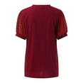 thumbnail image 5 of Womens Tops Short Sleeve Summer Tops For Women Casual Solid Color V Neck Chiffon Womens T Shirts, 5 of 6