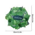 thumbnail image 2 of VOTRUDI Spring Saint Patrick's Day Front Door Wreath,St. Patrick's Day Wreaths for Front Door,Mini Leprechaun Wreath with Clovers St. Paddy's Day Decorations,12x12in，Green, 2 of 9