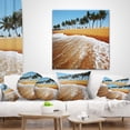 thumbnail image 4 of Designart Beautiful Beach with Row of Palms - Seascape Throw Pillow - 18x18, 4 of 5