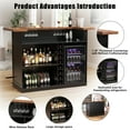 thumbnail image 2 of Home Bar Unit with Fridge Space, U-Shape Liquor Wine Cabinet, 63" Mini Bar Table, 2 of 7