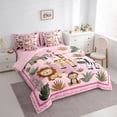 thumbnail image 3 of Homewish Children Lion Zebra Giraffe 7-Piece Bedding Comforter Set,Cartoon Animal King Bedding Sets,Woodland Wildlife Ultra Soft Bed Sheets,Microfiber Bedroom Decor,Reversible, 3 of 8