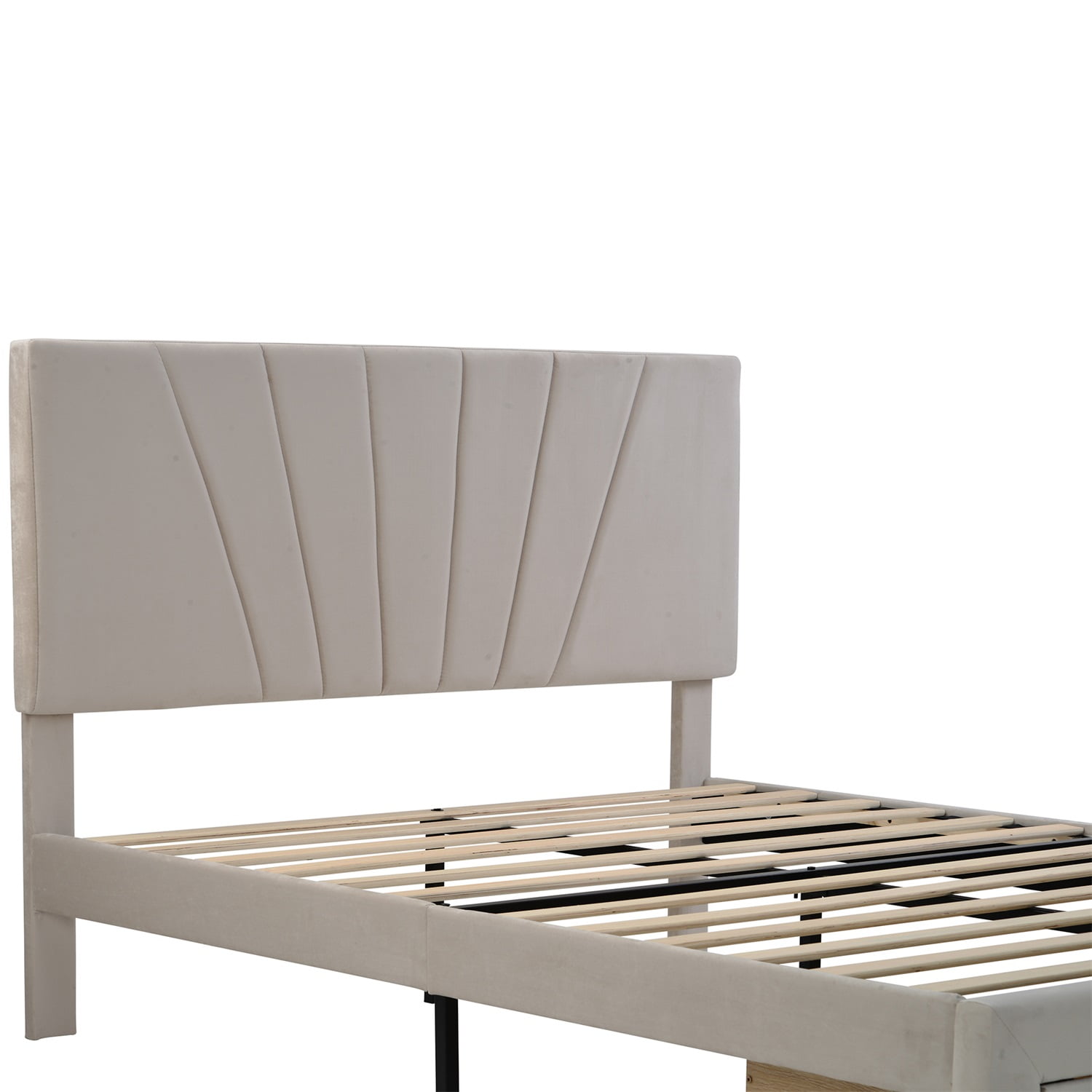 Kadyn Platform Storage Bed with Drawers, Queen Bed Frame with Headboard, Upholstered Platform Bed, No Box Spring Needed, Beige&Queen Kadyn Platform Storage Bed with Drawers, Queen Bed Frame with Headboard, Upholstered Platform Bed, No Box Spring Needed, Beige&Queen