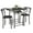 Black, variant on HYYOP3-Piece Wooden Round Table & Chair Set, Space Saving Kitchen Breakfast Nook Wood Grain Tabletop with Metal Frame and Built-in Wine Rack for Kitchen, Dining Room (White/Silver)