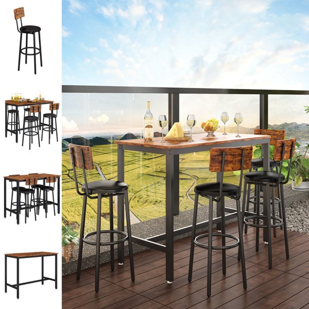 Innerwin Dining Sets 5 Pieces Suits Industrial Style Modern Bar
