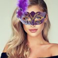 thumbnail image 5 of Unique Bargains 1 Pc Dancing Queen Feather Half Face Party Mask for Masquerade Party Purple, 5 of 5