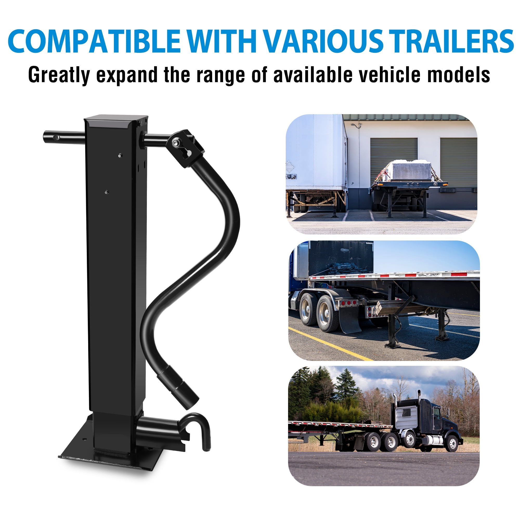 Towingmaster 12,000 lbs Capacity Square Weld on Trailer Jack, Sidewind Heavy-Duty Direct Weld Trailer Jack, Side Pull Pin with Handle Crank, 26'' Travel for Lift Utility RV Campers Boat